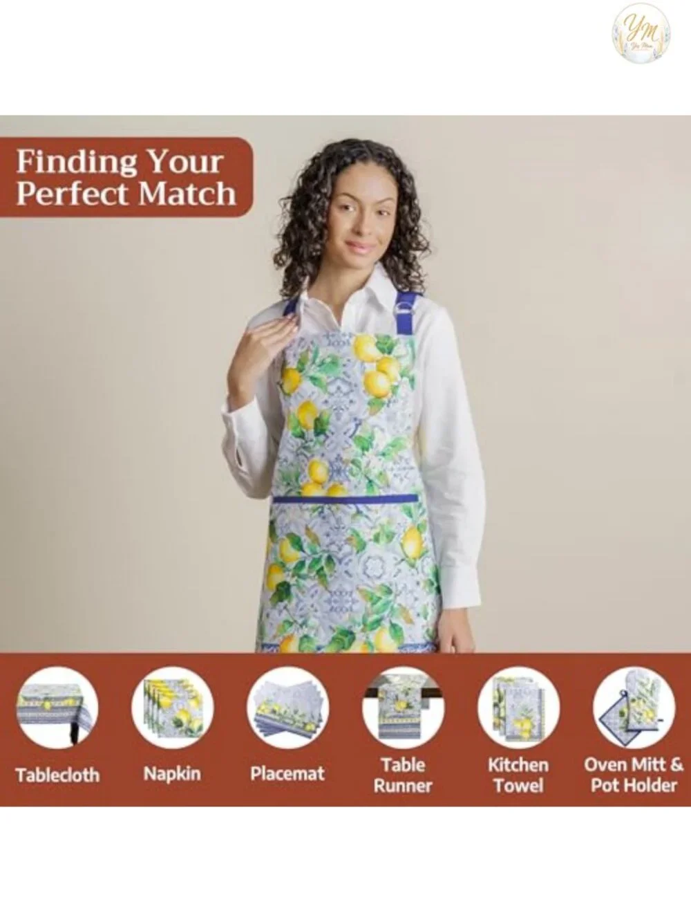 100% Cotton Bib Apron with Pocket Adjustable Neck Cooking Gardening